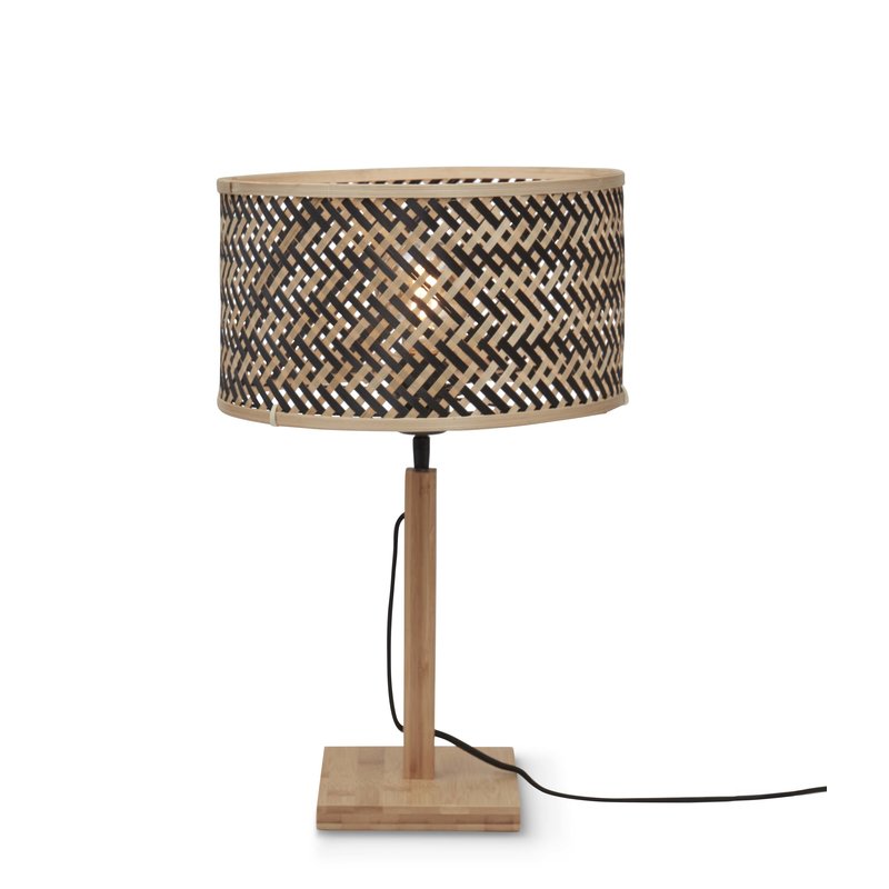 Good&Mojo-collectie Table lamp Java straight bamboo nat. h.38cm/shade 32x18cm. bl/nat.