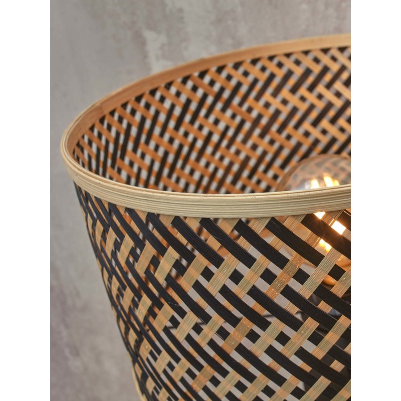 Good&Mojo-collectie Table lamp Java straight bamboo nat. h.38cm/shade 32x18cm. bl/nat.