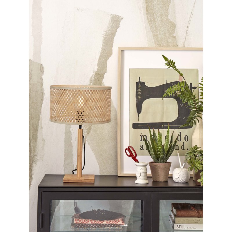 Good&Mojo-collectie Table lamp Java straight bamboo nat. h.38cm/shade 32x18cm. nat.