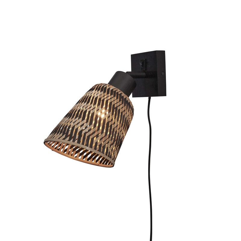 Good&Mojo-collectie Wandlamp Java zwart bamboe zwart/naturel