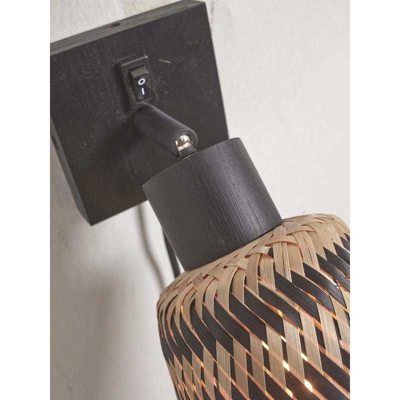 Good&Mojo-collectie Wandlamp Java zwart bamboe zwart/naturel