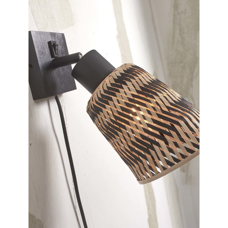 Good&Mojo-collectie Wandlamp Java zwart bamboe zwart/naturel