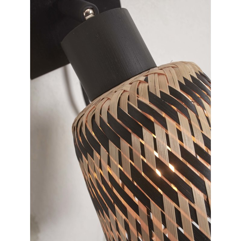 Good&Mojo-collectie Wandlamp Java zwart bamboe zwart/naturel