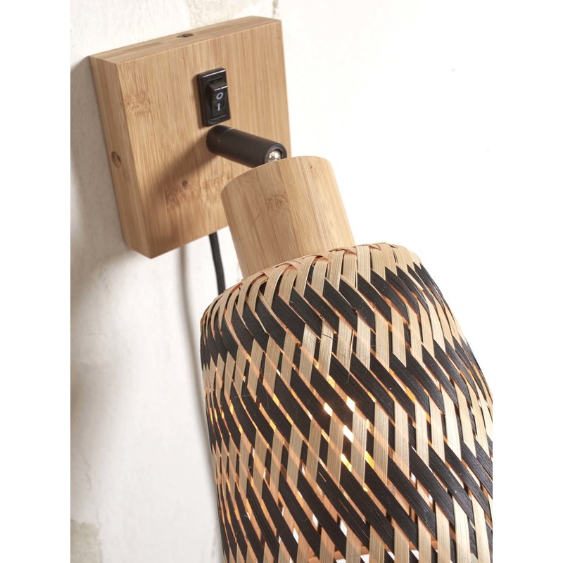 Good&Mojo-collectie Wandlamp Java naturel bamboe zwart/naturel