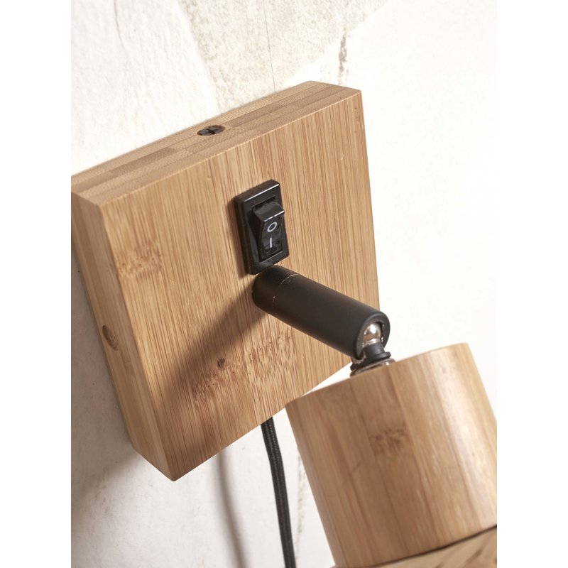 Good&Mojo-collectie Wandlamp Java naturel bamboe zwart/naturel