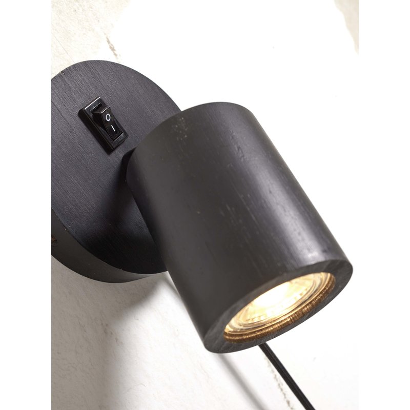 Good&Mojo-collectie Wall spotlight Java bamboo dia.12xh.15cm/GU10. black