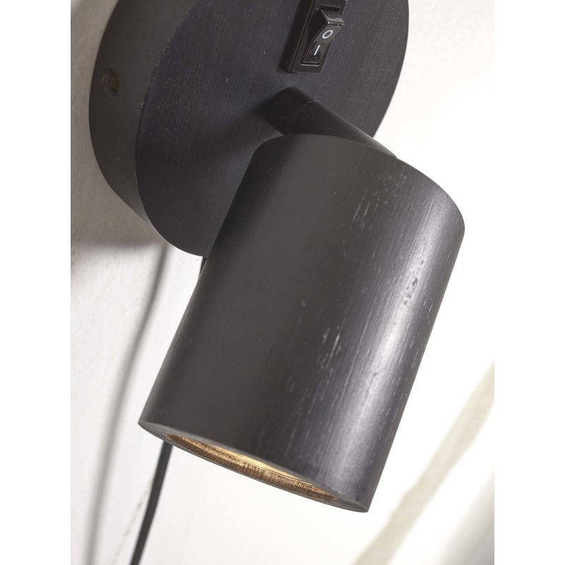 Good&Mojo-collectie Wall spotlight Java bamboo dia.12xh.15cm/GU10. black