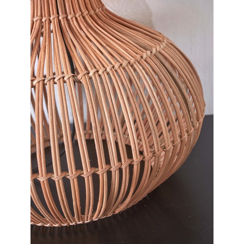 Good&Mojo-collectie Tafellamp Kalahari rotan en linnen zwart S