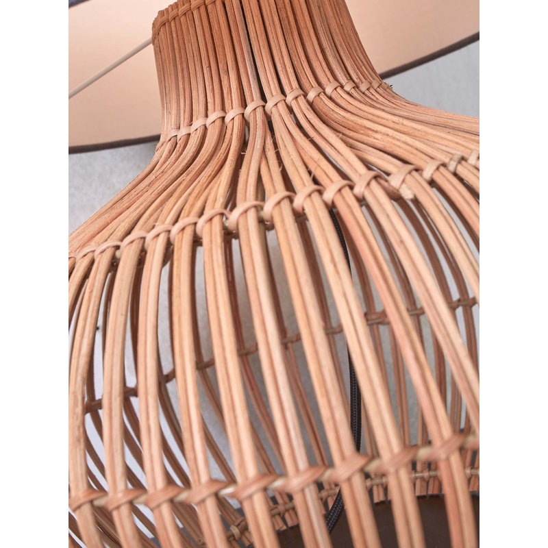 Good&Mojo-collectie Tafellamp Kalahari rotan en linnen zwart S