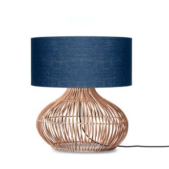 Good&Mojo Tafellamp Kalahari rotan en linnen bl.denim L