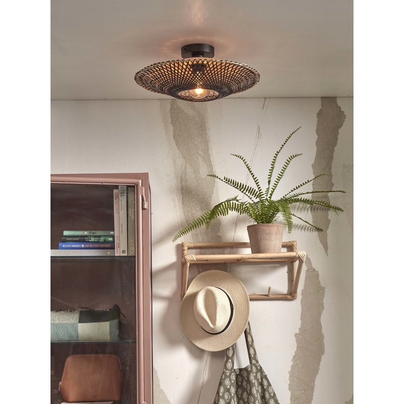 Good&Mojo-collectie Ceiling lamp Kalimantan bamboo dia.44x12cm natural/black. S