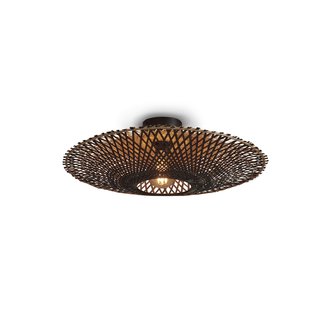 Good&Mojo Ceiling lamp Kalimantan bamboo dia.60x15cm natural/black. M