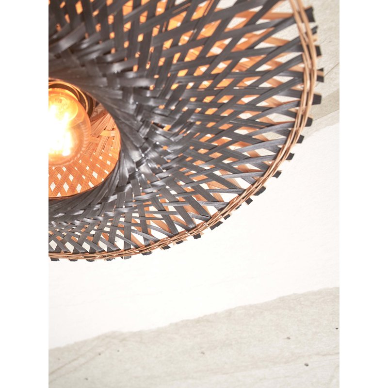 Good&Mojo-collectie Ceiling lamp Kalimantan bamboo dia.60x15cm natural/black. M