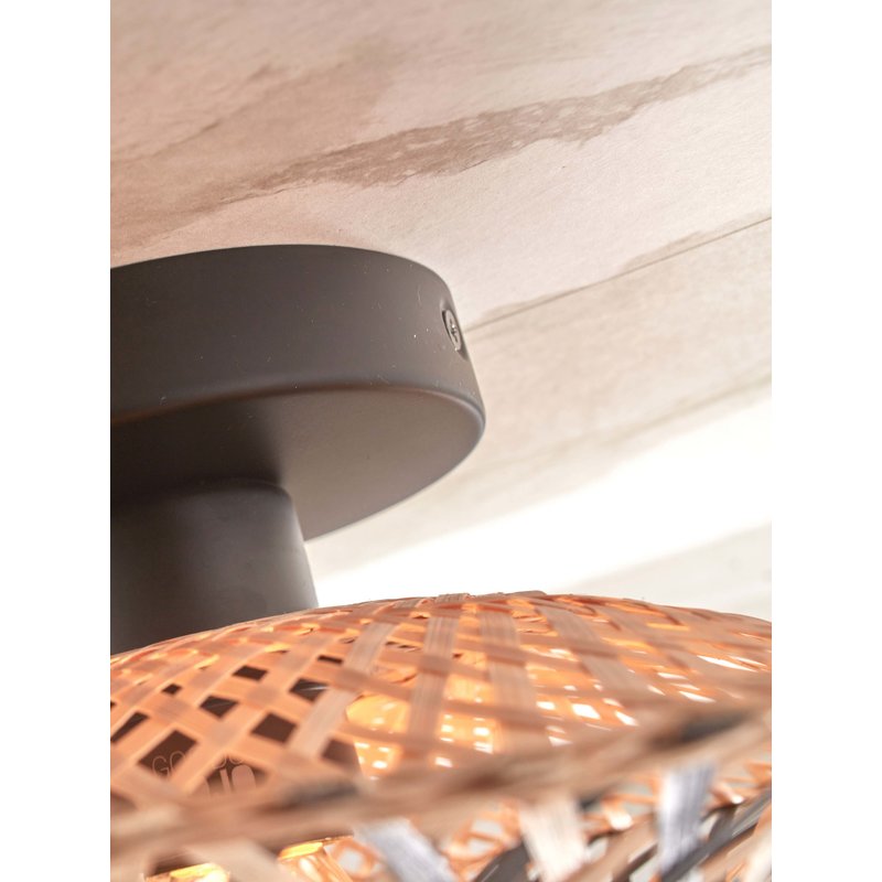 Good&Mojo-collectie Ceiling lamp Kalimantan XS bamboo dia.30x8cm. bl/natural
