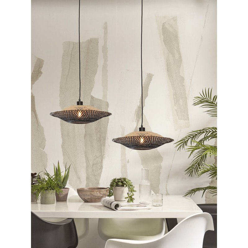 Good&Mojo-collectie Hanglamp Kalimantan bamboe naturel/zwart S