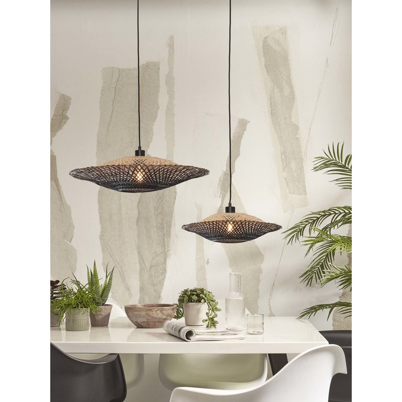 Good&Mojo-collectie Hanglamp Kalimantan bamboe naturel/zwart S