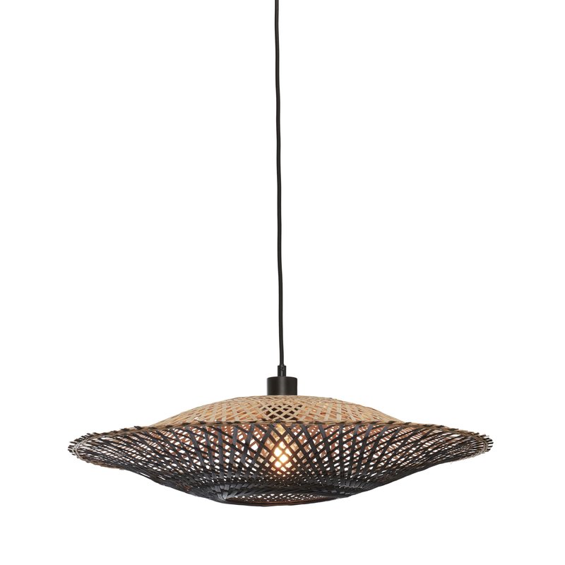Good&Mojo-collectie Hanging lamp Kalimantan bamboo dia.60x15cm natural/black. M