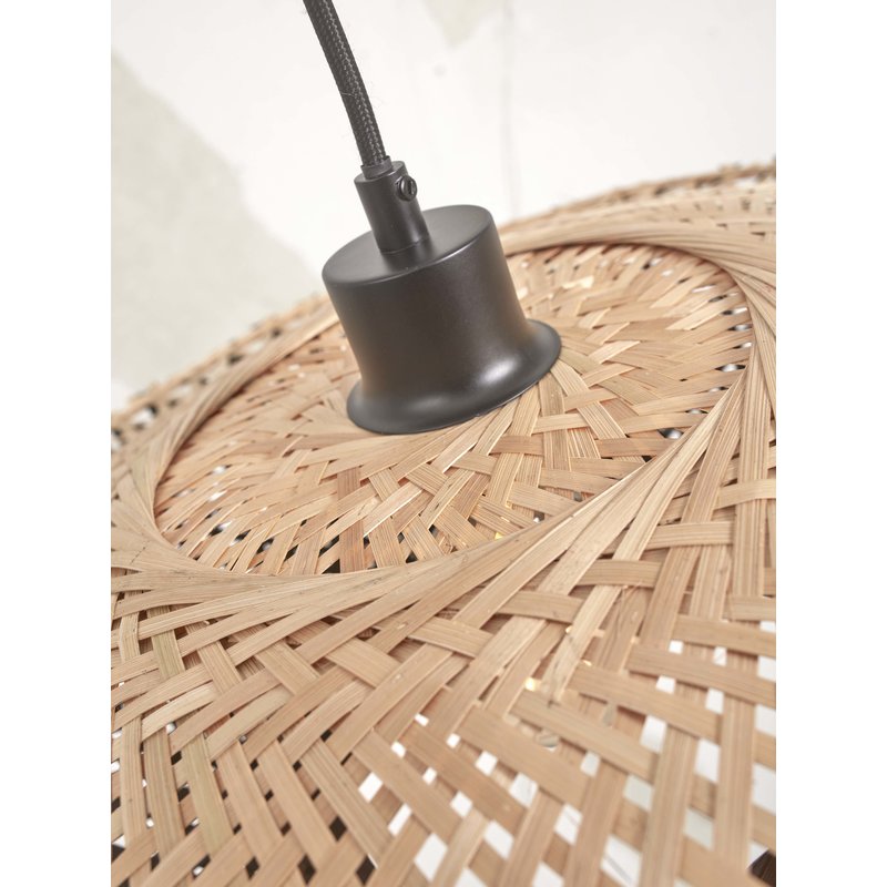 Good&Mojo-collectie Hanging lamp Kalimantan bamboo dia.60x15cm natural/black. M