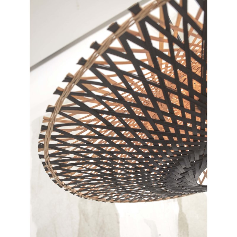 Good&Mojo-collectie Hanging lamp Kalimantan bamboo dia.60x15cm natural/black. M