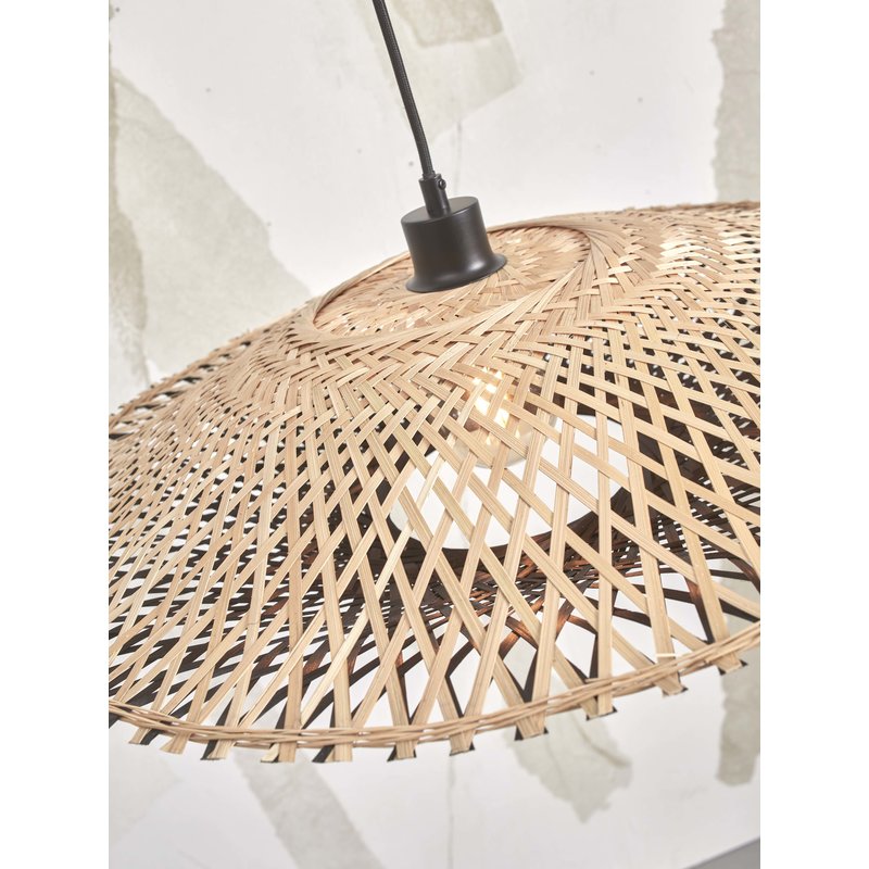 Good&Mojo-collectie Hanging lamp Kalimantan bamboo dia.60x15cm natural/black. M