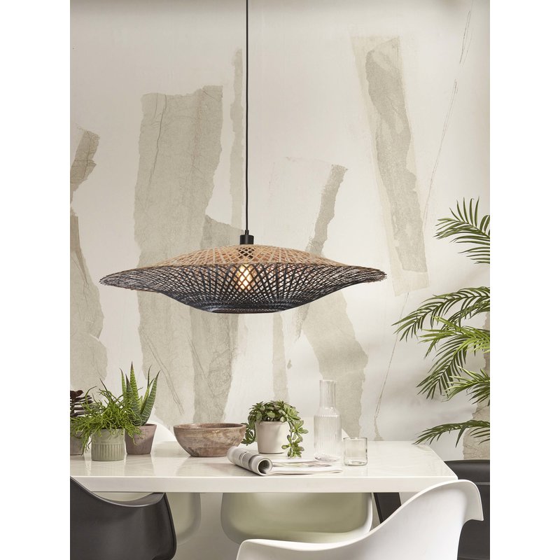 Good&Mojo-collectie Hanglamp Kalimantan bamboe naturel/zwart L