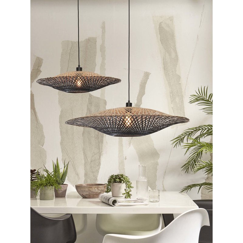 Good&Mojo-collectie Hanglamp Kalimantan bamboe naturel/zwart L