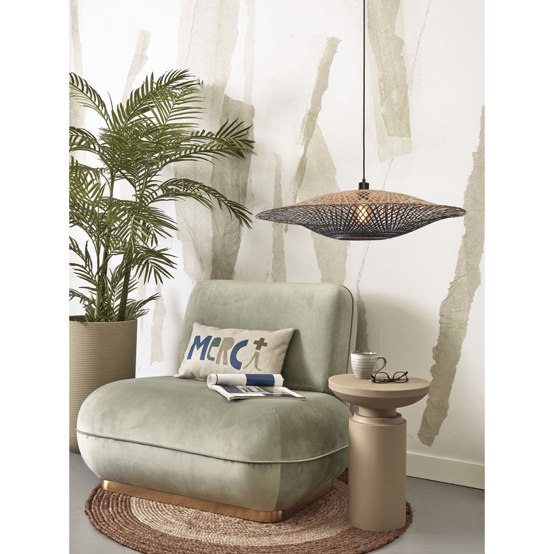 Good&Mojo-collectie Hanglamp Kalimantan bamboe naturel/zwart L