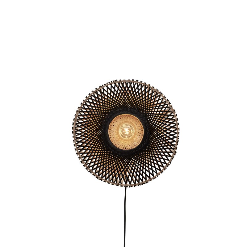 Good&Mojo-collectie Wall lamp Kalimantan bamboo dia.44x12cm natural/black. S