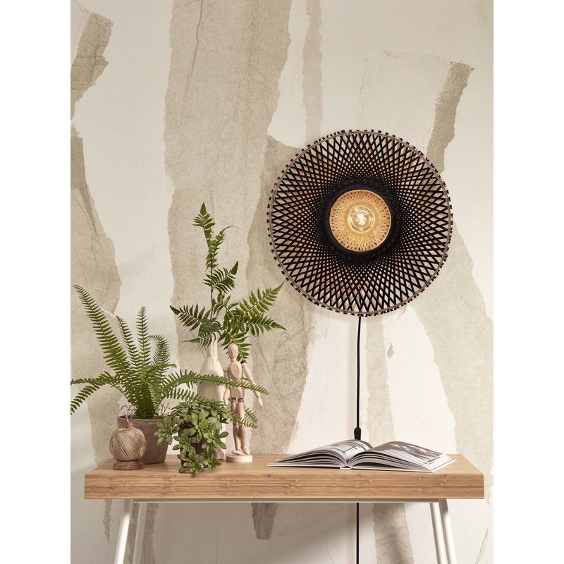 Good&Mojo-collectie Wall lamp Kalimantan bamboo dia.44x12cm natural/black. S