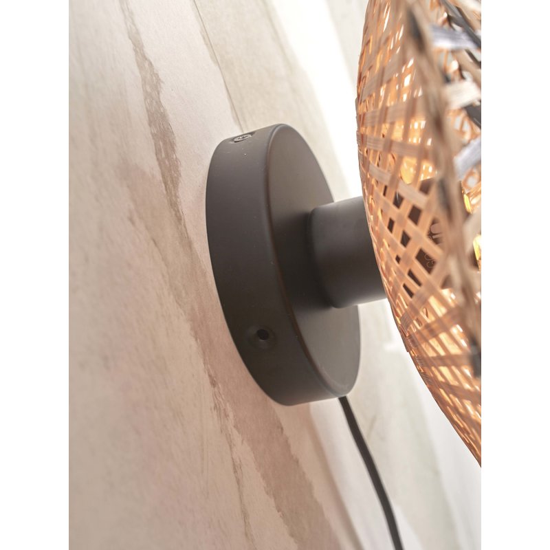 Good&Mojo-collectie Wall lamp Kalimantan bamboo dia.44x12cm natural/black. S
