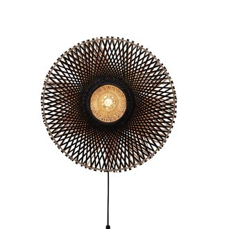 Good&Mojo Wandlamp Kalimantan bamboe naturel/zwart M