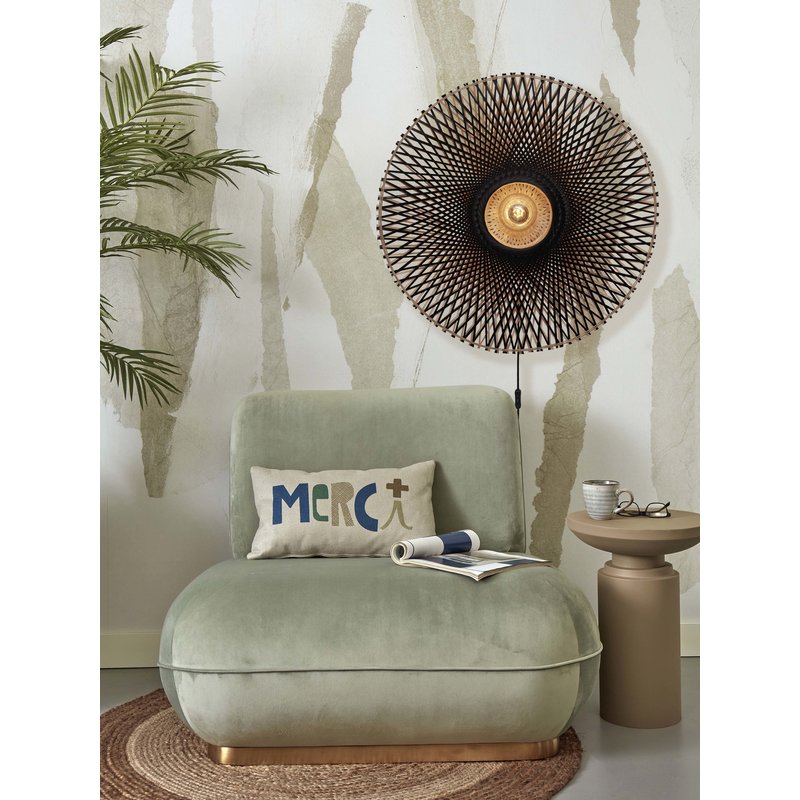 Good&Mojo-collectie Wandlamp Kalimantan bamboe naturel/zwart L