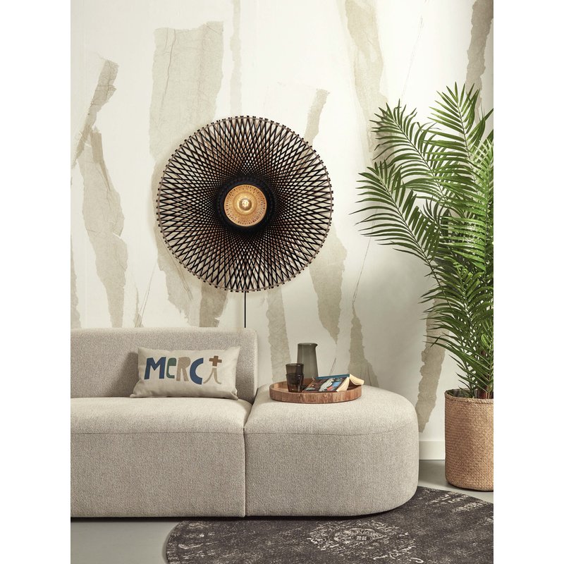 Good&Mojo-collectie Wandlamp Kalimantan bamboe naturel/zwart L