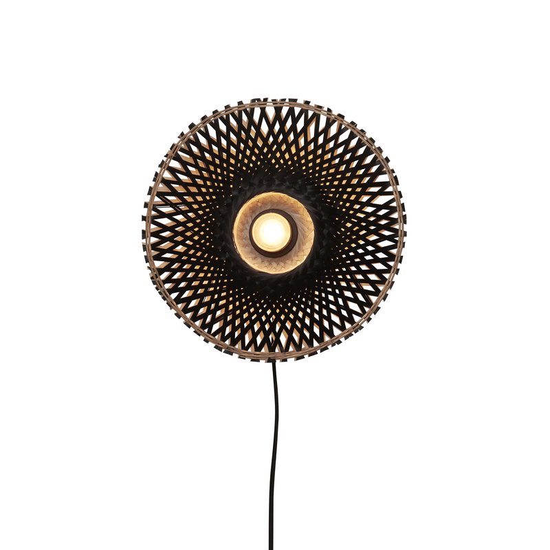 Good&Mojo-collectie Wandlamp Kalimantan bamboe zwart XS