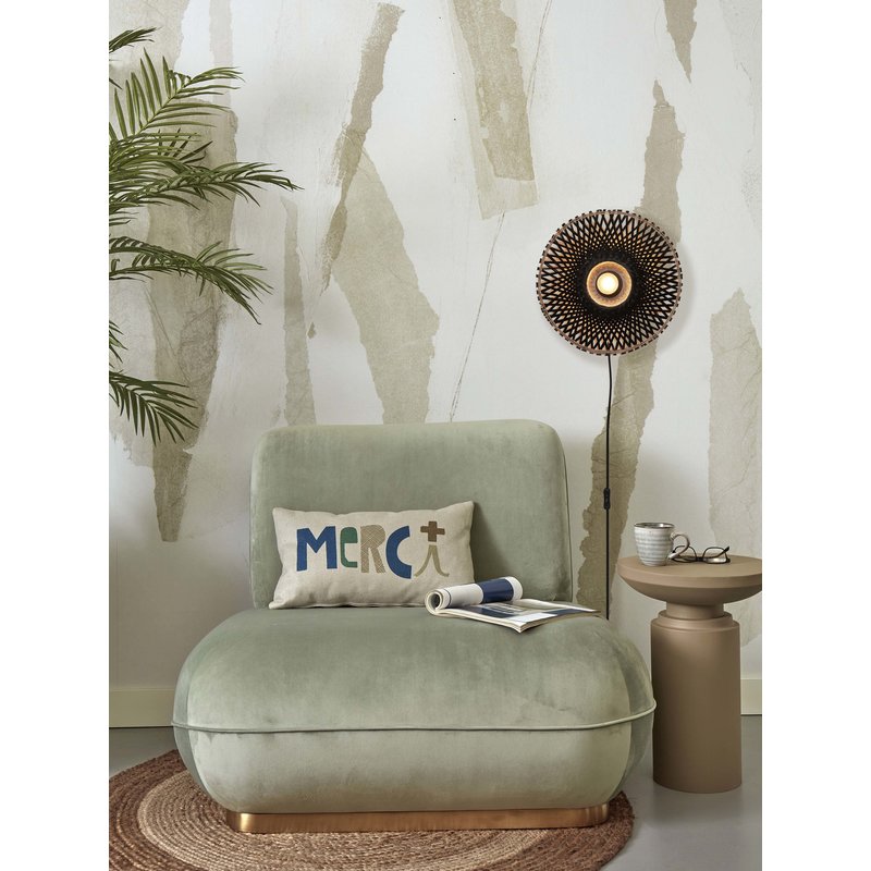 Good&Mojo-collectie Wandlamp Kalimantan bamboe zwart XS