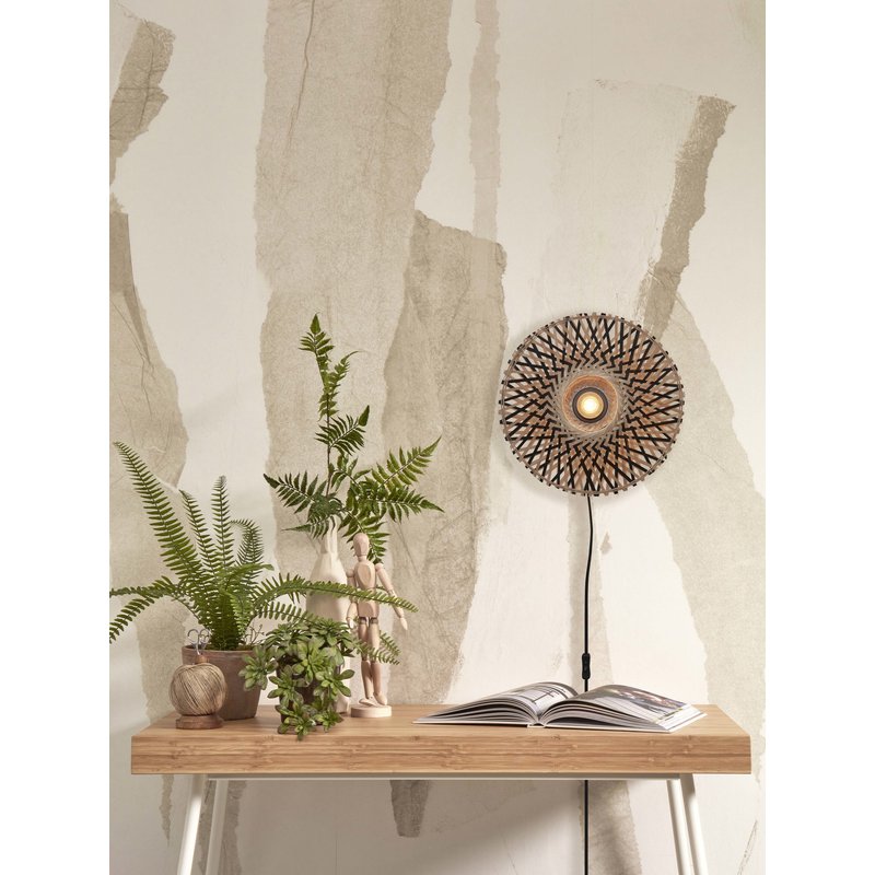 Good&Mojo-collectie Wandlamp Kalimantan bamboe zwart/naturel XS