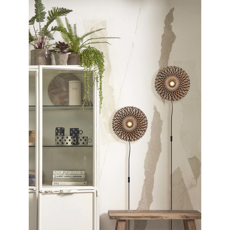 Good&Mojo-collectie Wandlamp Kalimantan bamboe zwart/naturel XS