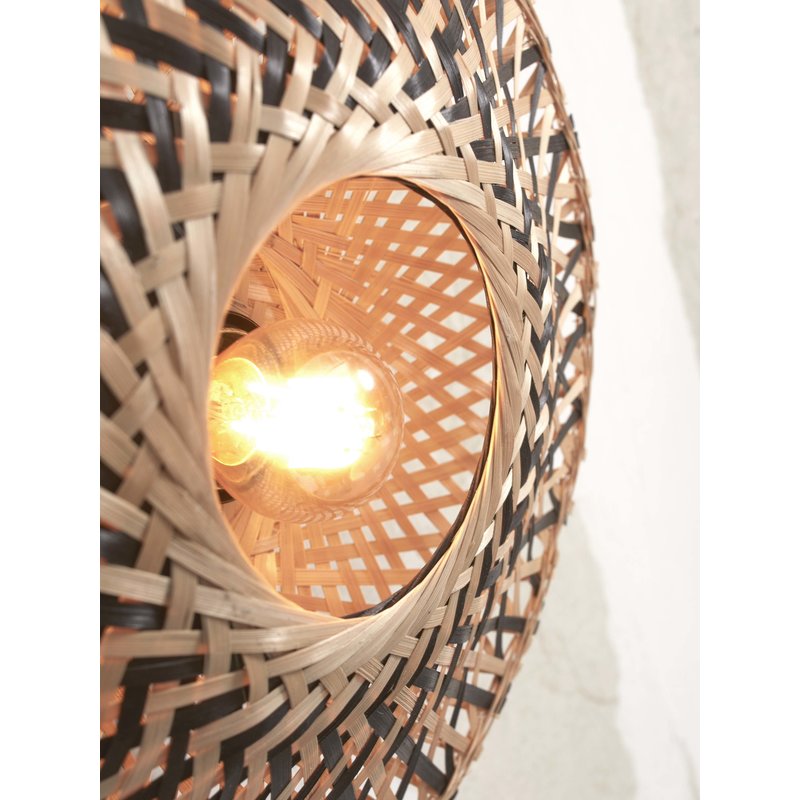 Good&Mojo-collectie Wall lamp Kalimantan XS bamboo dia.30x8cm. bl/natural