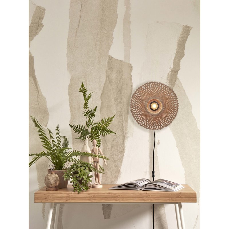 Good&Mojo-collectie Wall lamp Kalimantan XS bamboo dia.30x8cm. natural