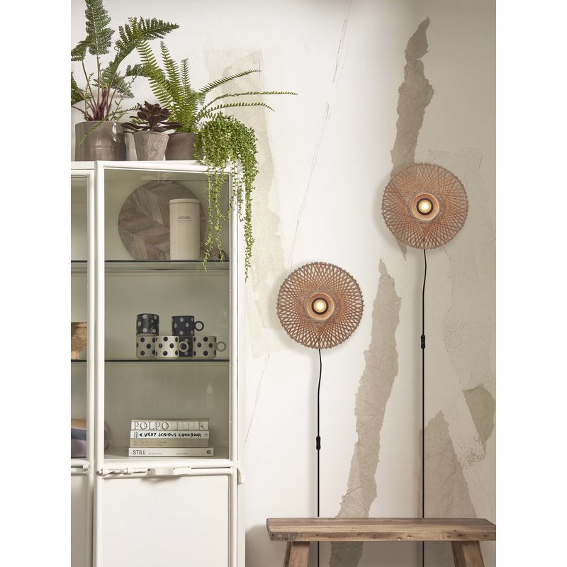 Good&Mojo-collectie Wall lamp Kalimantan XS bamboo dia.30x8cm. natural