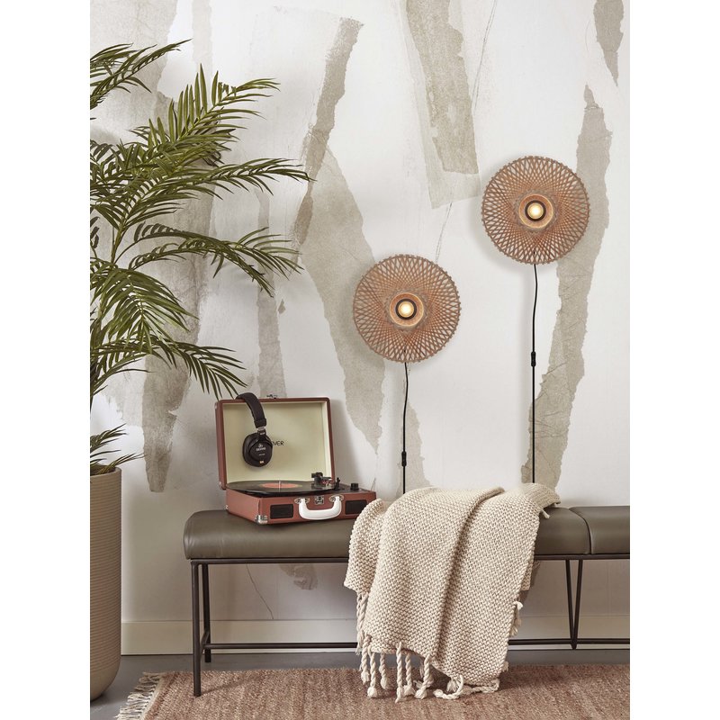 Good&Mojo-collectie Wall lamp Kalimantan XS bamboo dia.30x8cm. natural
