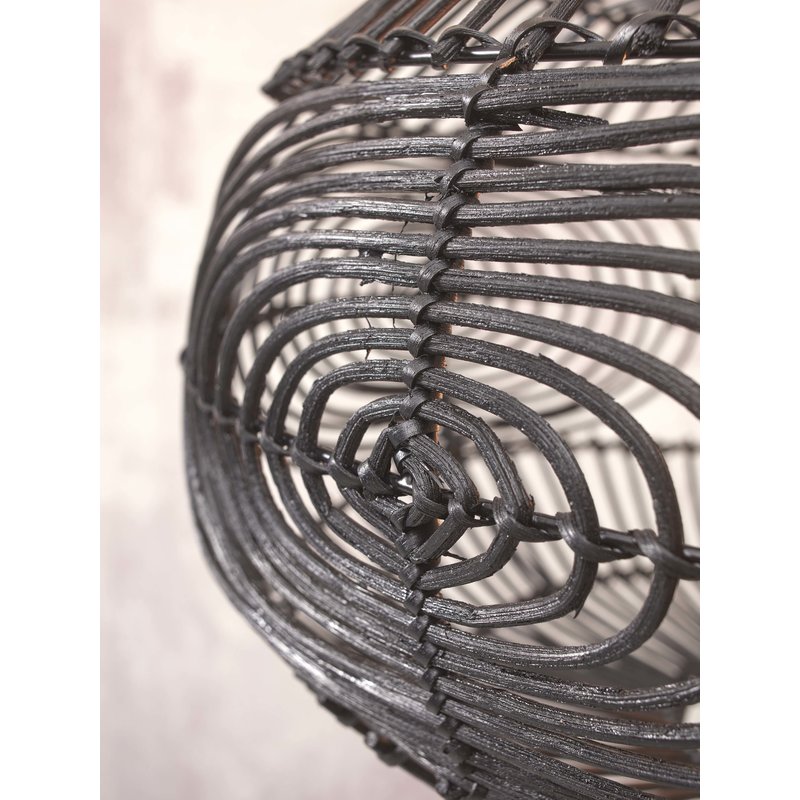 Good&Mojo-collectie Ceiling lamp Madeira rattan/ellipse dia.48xh.30cm. black