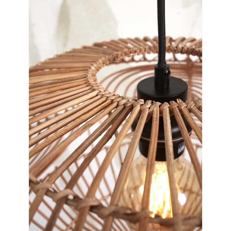 Good&Mojo-collectie Vloerlamp Madeira bamboe en rotan wit/naturel