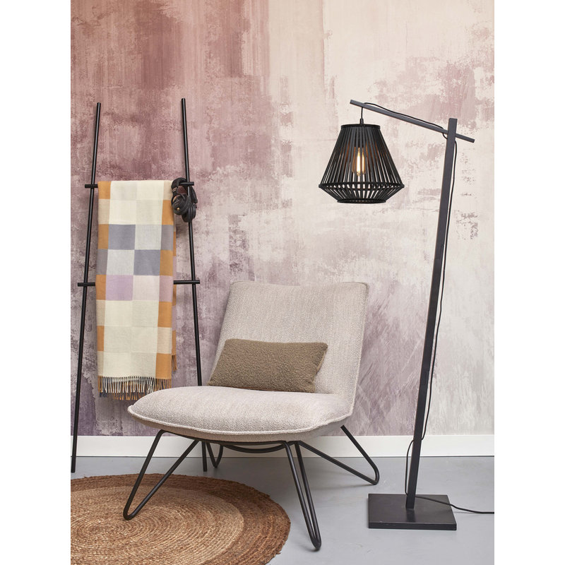 Good&Mojo-collectie Floor lamp Merapi S bamboo bl. h.150cm/shade diamond 30x30cm. bl.