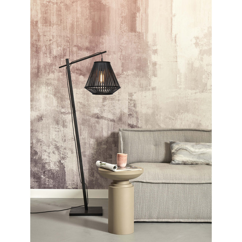 Good&Mojo-collectie Floor lamp Merapi S bamboo bl. h.150cm/shade diamond 30x30cm. bl.