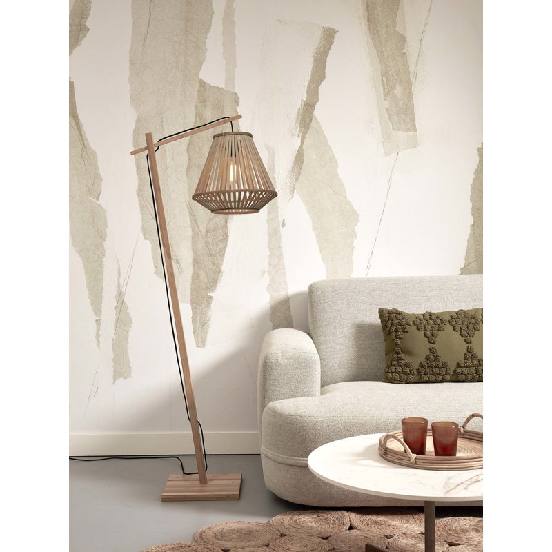 Good&Mojo-collectie Vloerlamp Merapi naturel bamboe diamond naturel S