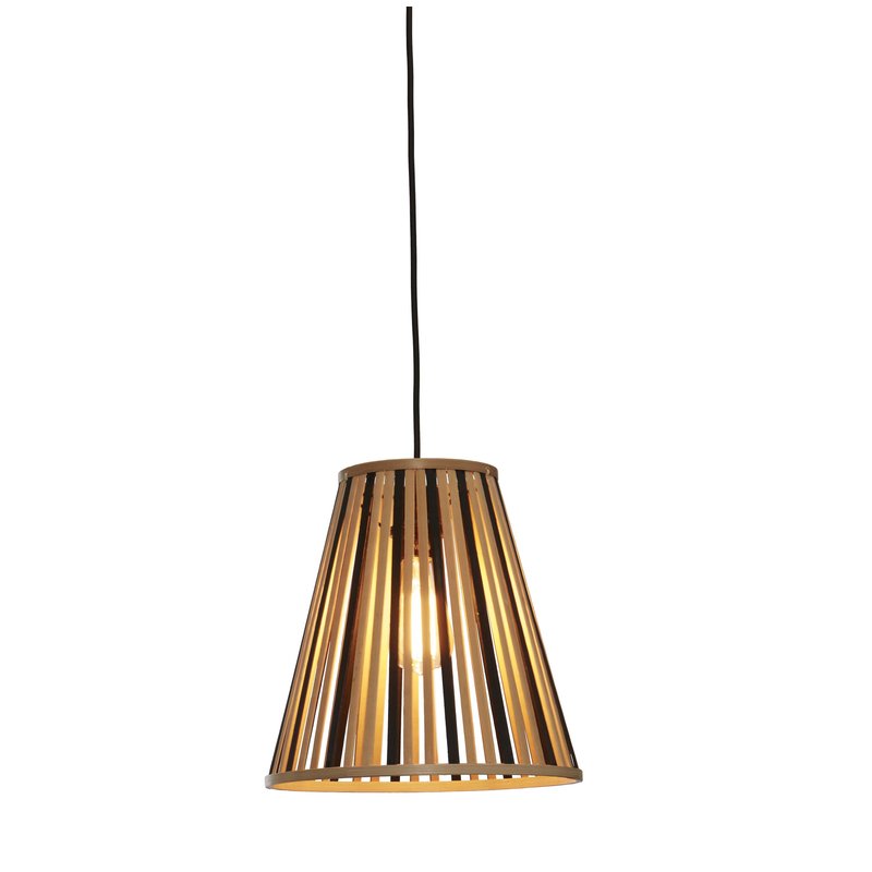 Good&Mojo-collectie Hanging lamp Merapi bamboo/tapered 30xh.30cm black/natural. S