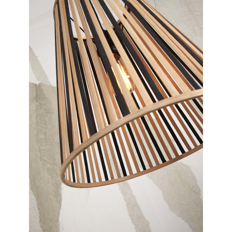 Good&Mojo-collectie Hanging lamp Merapi bamboo/tapered 30xh.30cm black/natural. S