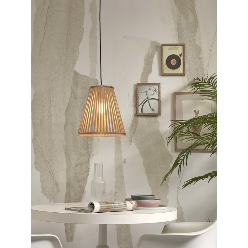 Good&Mojo-collectie Hanglamp Merapi bamboe tapered naturel S