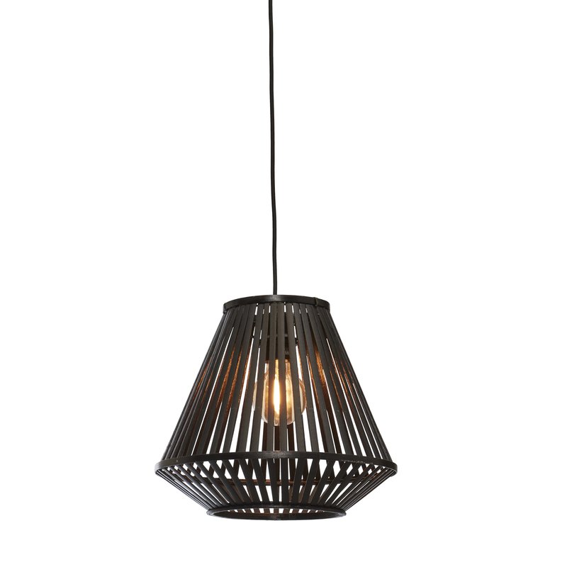 Good&Mojo-collectie Hanging lamp Merapi bamboo/diamond 30xh.30cm. black